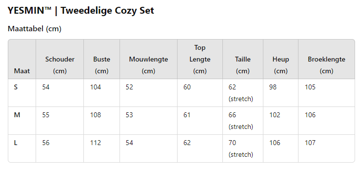 Size Chart